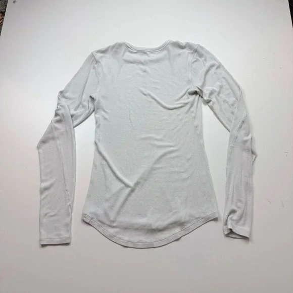 Lululemon Ebb to Street Long Sleeve Ribbed Shirt Light white Yoga Top Size 4/6 - Picture 5 of 5